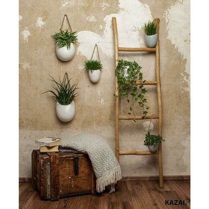 3-Pack White Ceramic Wall Pots - Image 5