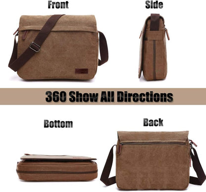 Men's shoulder bag canvas shoulder bag laptop bag school bag - Image 2
