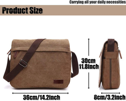 Men's shoulder bag canvas shoulder bag laptop bag school bag - Image 3