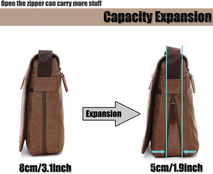 Men's shoulder bag canvas shoulder bag laptop bag school bag - Image 4