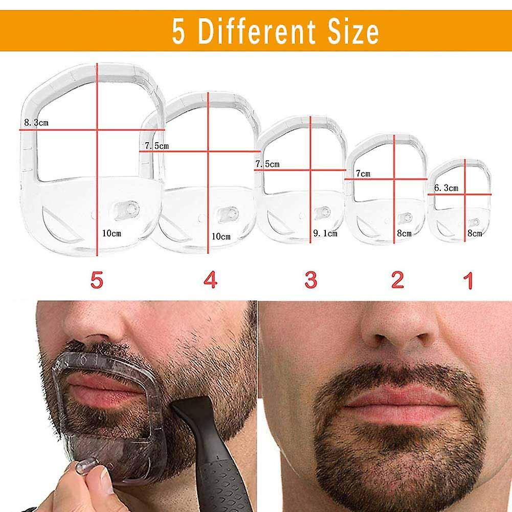 Goatee Shaving Template Beard Guide Shaper For Men White 5 Sizes - Image 3