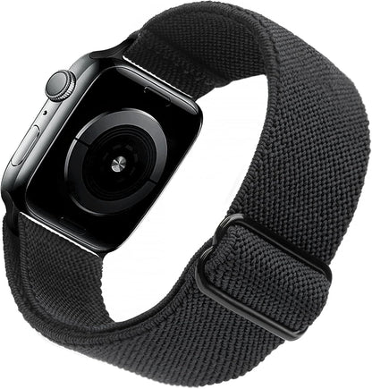 Compatible with Apple Watch Stretch Band Apple Watch 45mm 44mm 42mm Adjustable Sport Bracelet for Men and Women Black