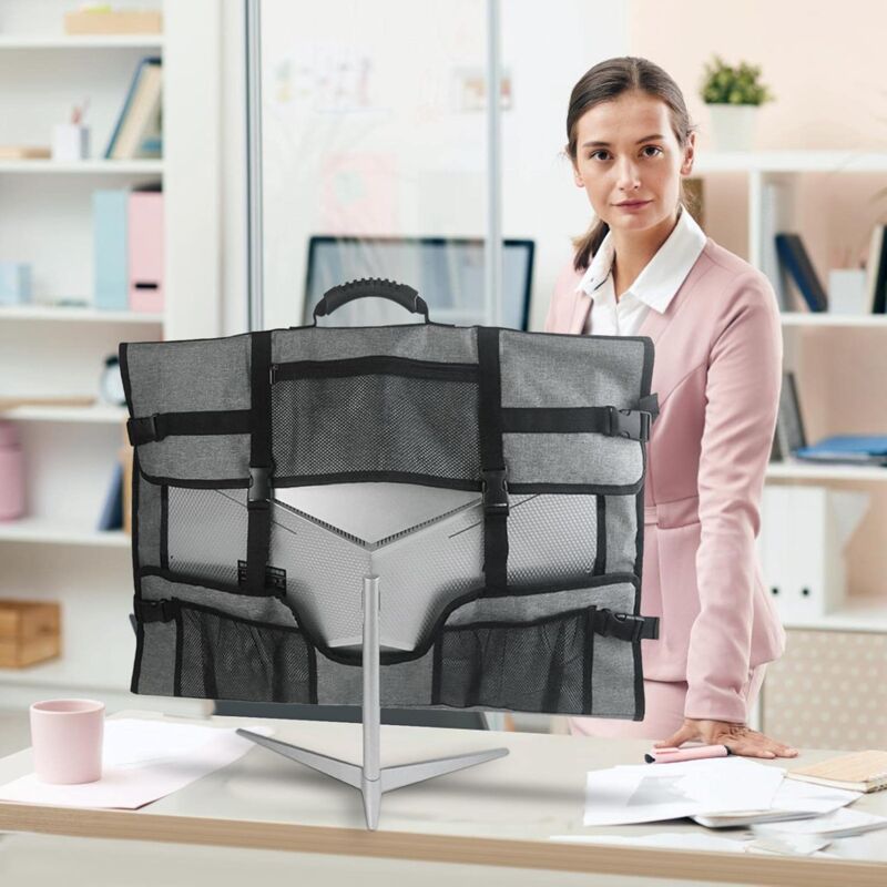 Monitor Carrying Case Compatible with 24-27 Inch Desktop Computer Monitors Protective Storage Bag with Handle - Image 3