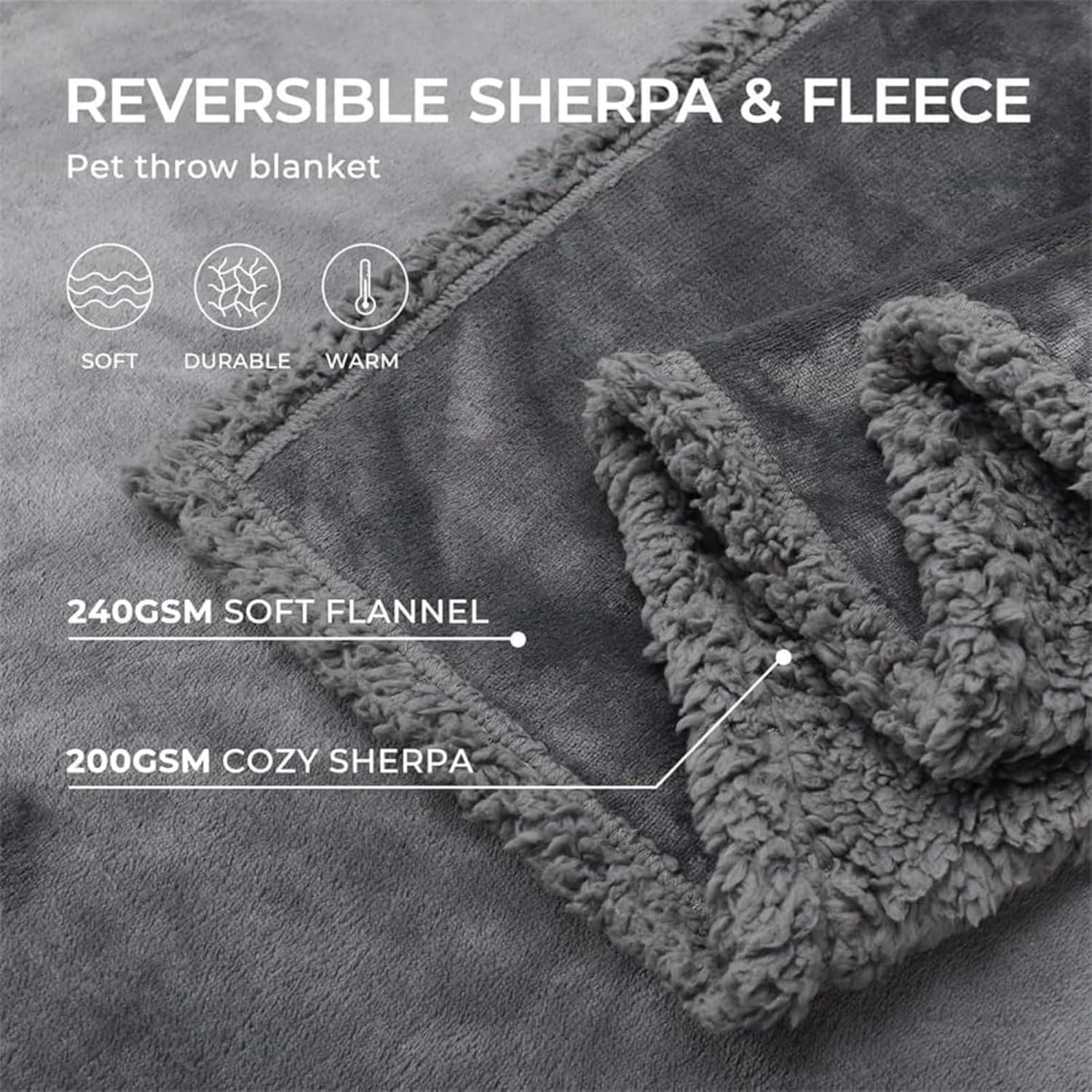 The Waterproof Blanket, Snuggle Blanket for Sofa Bed Couch, Waterproof Pet Blanket for Dog and Cat, 100% Leak Proof Waterproof Fully Pee Proof Brown Brown L:145*165CM - Image 4