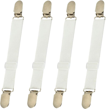 Sheet Clips Buckles Sheet Holder Mattress Clips, 4 pcs Adjustable Elastic Sheet Fasteners Buckles Holders