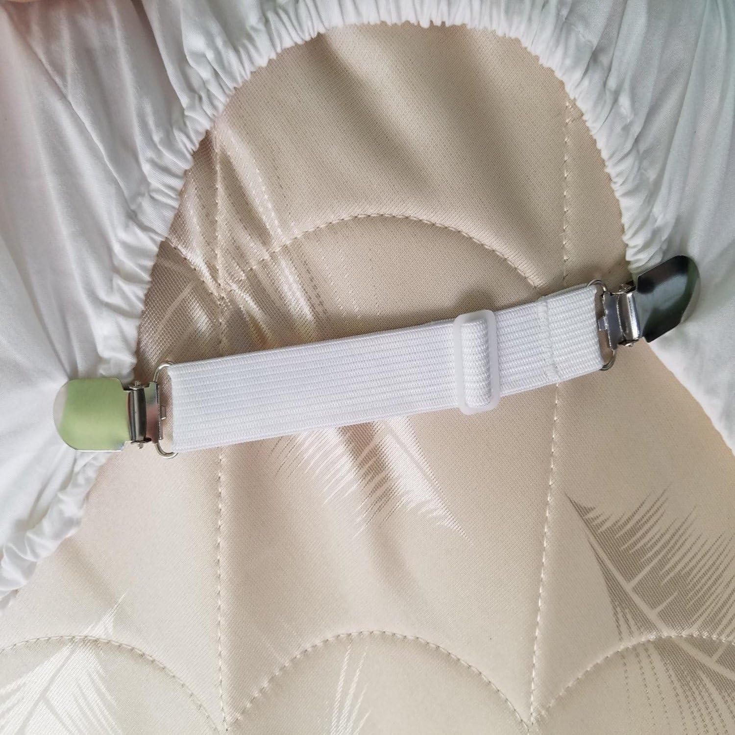 Sheet Clips Buckles Sheet Holder Mattress Clips, 4 pcs Adjustable Elastic Sheet Fasteners Buckles Holders - Image 3