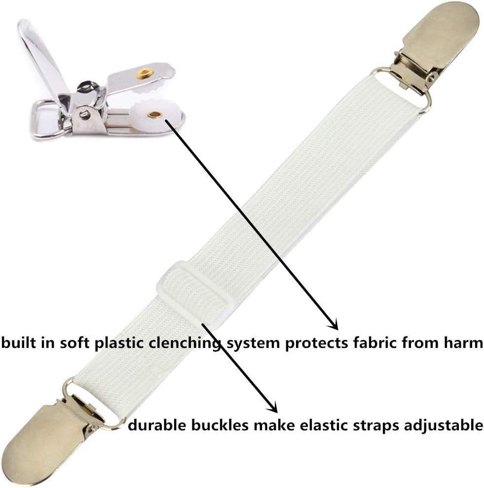 Sheet Clips Buckles Sheet Holder Mattress Clips, 4 pcs Adjustable Elastic Sheet Fasteners Buckles Holders - Image 5