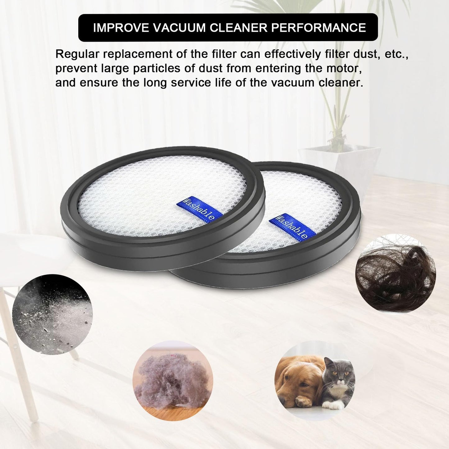 x Replacement Filter for PrettyCare W200/W300/W400/P1/P2 Vacuum Cleaner, Washable. - Image 4