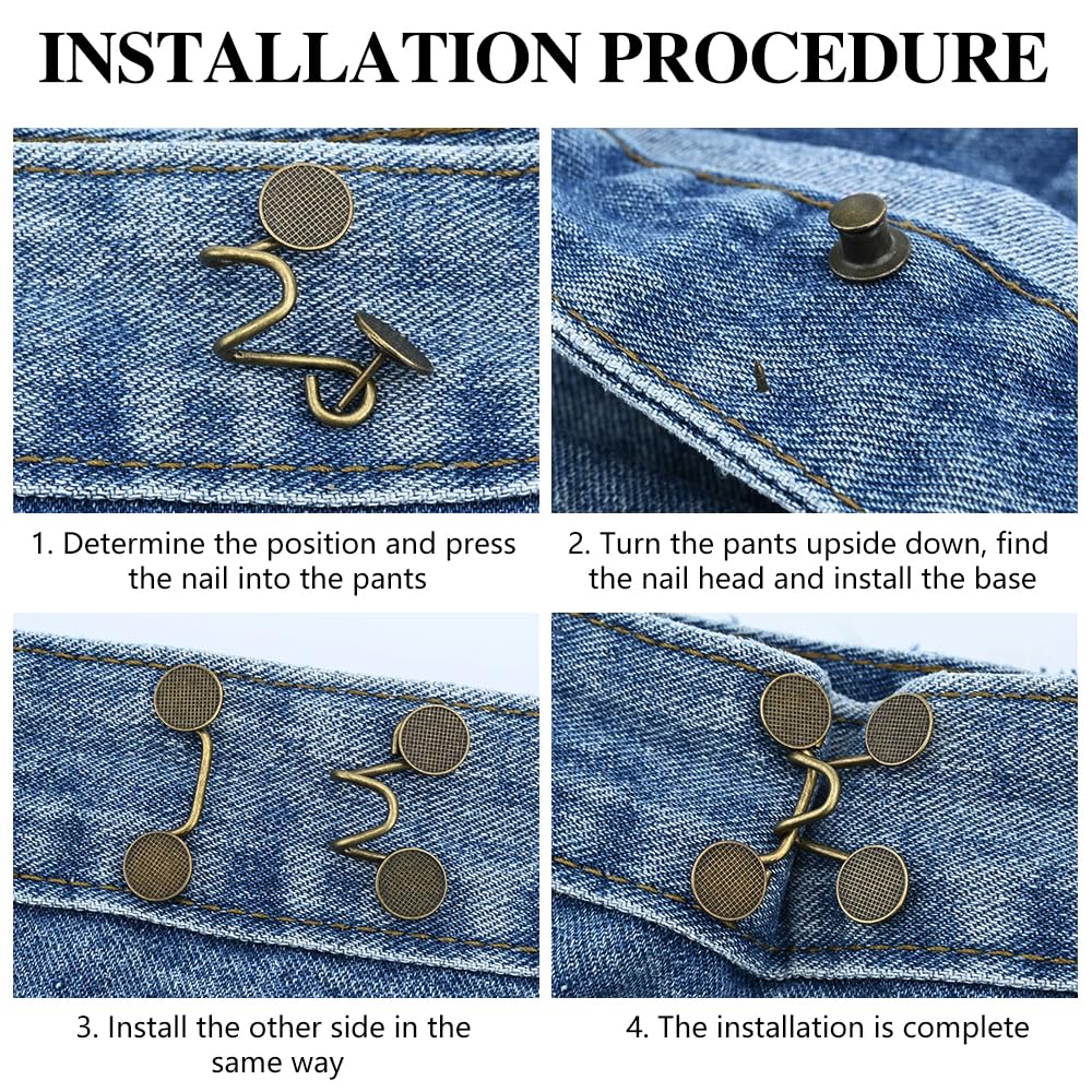 Jeans Waist Adjustment Set Removable No Stitch Buckle for Jeans Waist Tightening - Image 2
