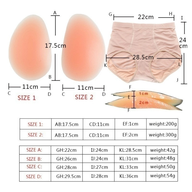 Silicone Buttock Enhancer Hip Lift Panty Black Size M - Image 4