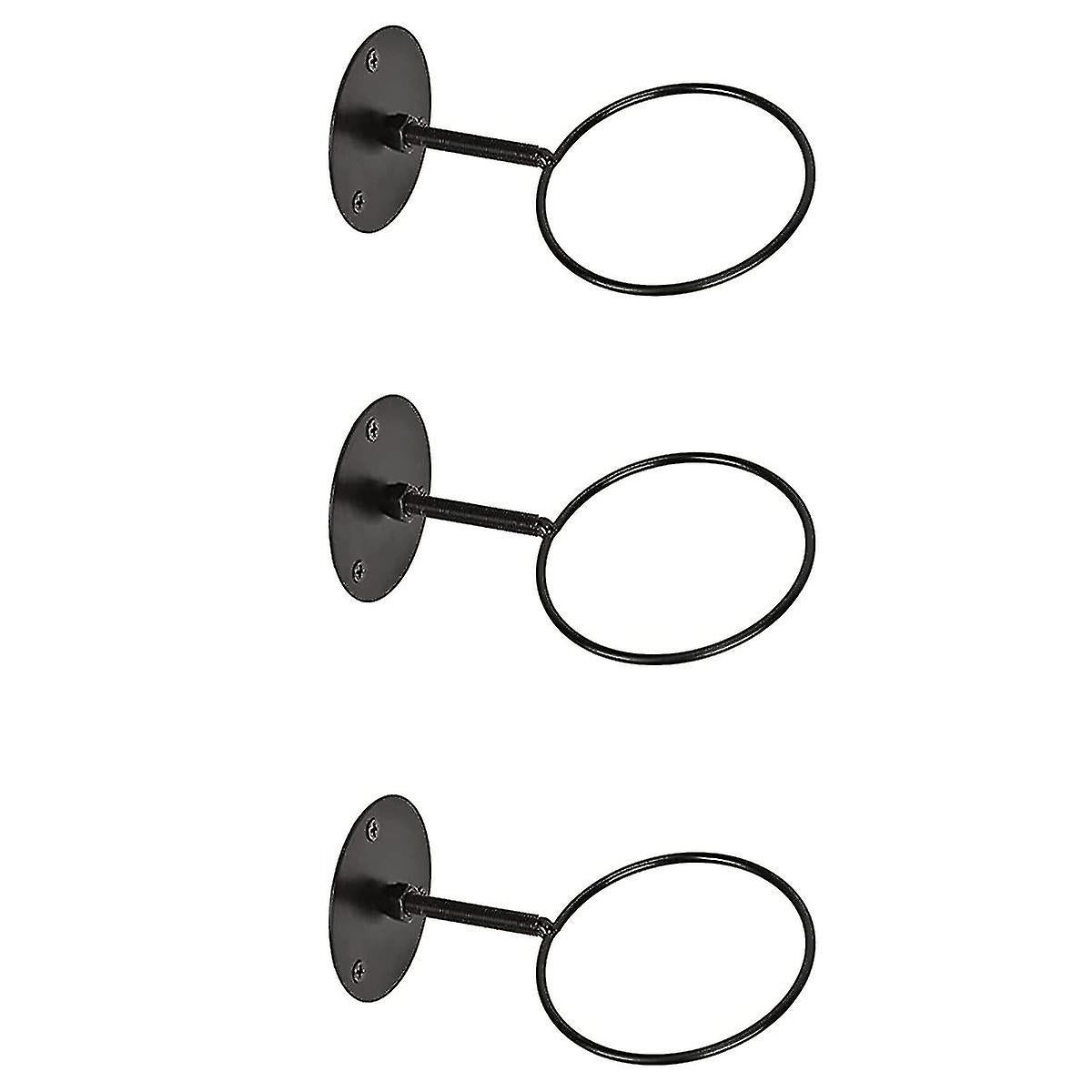 3pcs Wall Mounted Ball Rack Iron Basketball Storage Display Holder Football Rugby Hanging Rack Space Saving - Perfect Black 3pc - Image 2