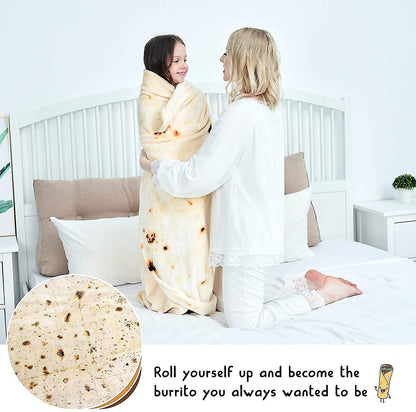 Burrito Blanket, Double Sided, Giant Flour Tortilla Blanket - Image 2