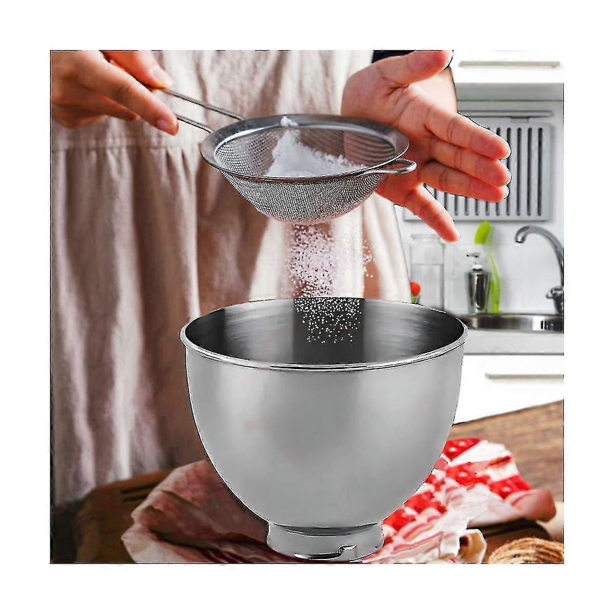 304 Stainless Steel Bowl Compatible with KitchenAid Classic and Artisan 4.5-5 QT Tilt-Head Mixers 5 Quart - Image 4