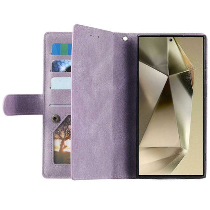 Compatible with Samsung Galaxy S25 Ultra Case PU Leather Wallet Cover with Zipper and 9 Card Slots - Image 2