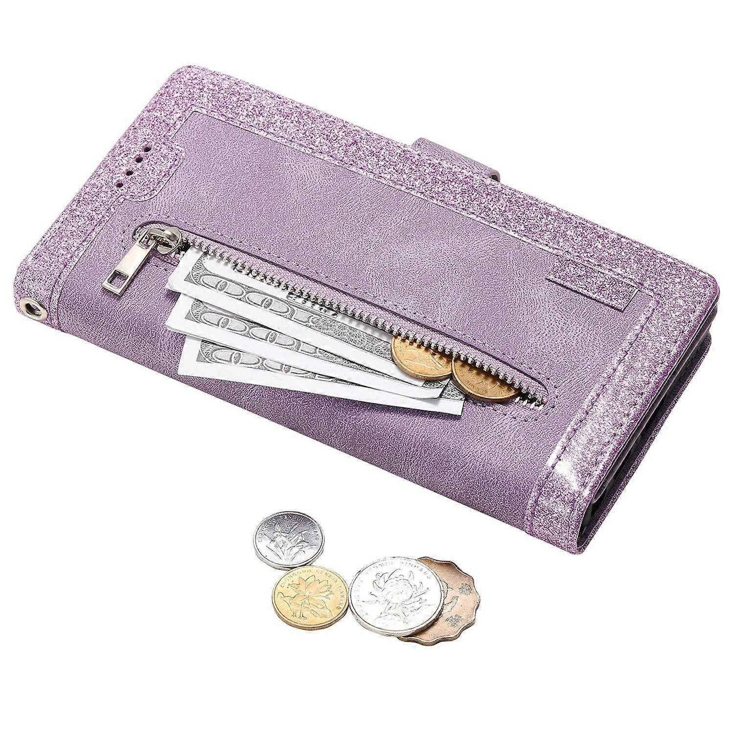 Compatible with Samsung Galaxy S25 Ultra Case PU Leather Wallet Cover with Zipper and 9 Card Slots - Image 4
