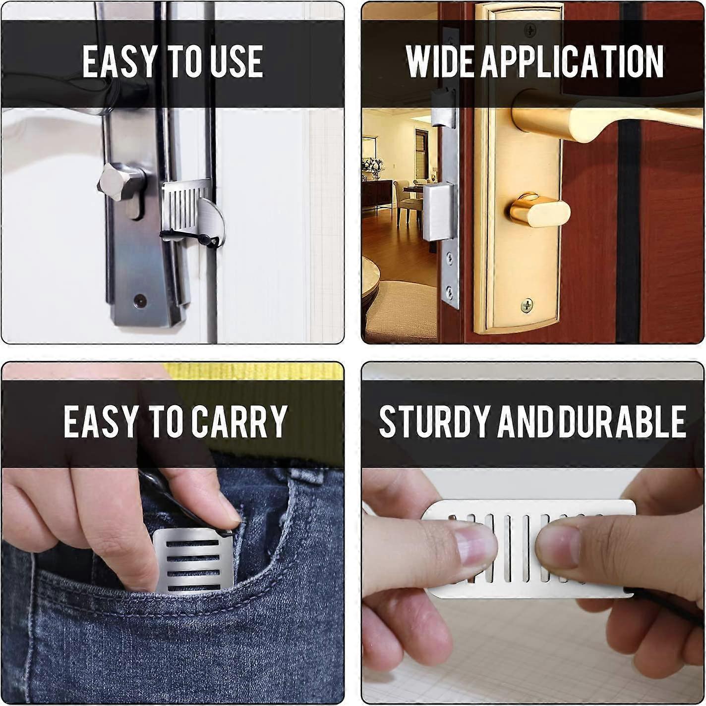 Portable Door Lock for Travel Security Device Compatible with Hotel Apartment Door Stopper - Image 3