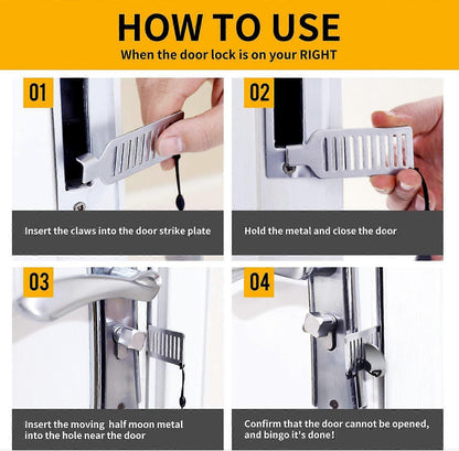 Portable Door Lock for Travel Security Device Compatible with Hotel Apartment Door Stopper - Image 5