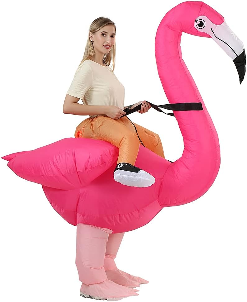 Flamingo Costume for Adults Halloween Inflatable Costume - Image 2