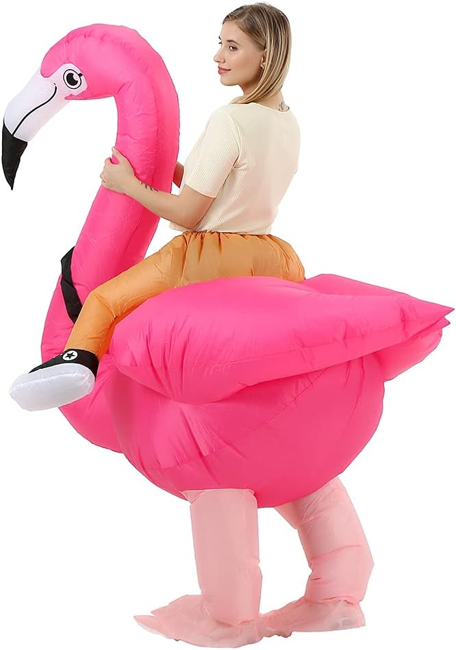 Flamingo Costume for Adults Halloween Inflatable Costume - Image 3