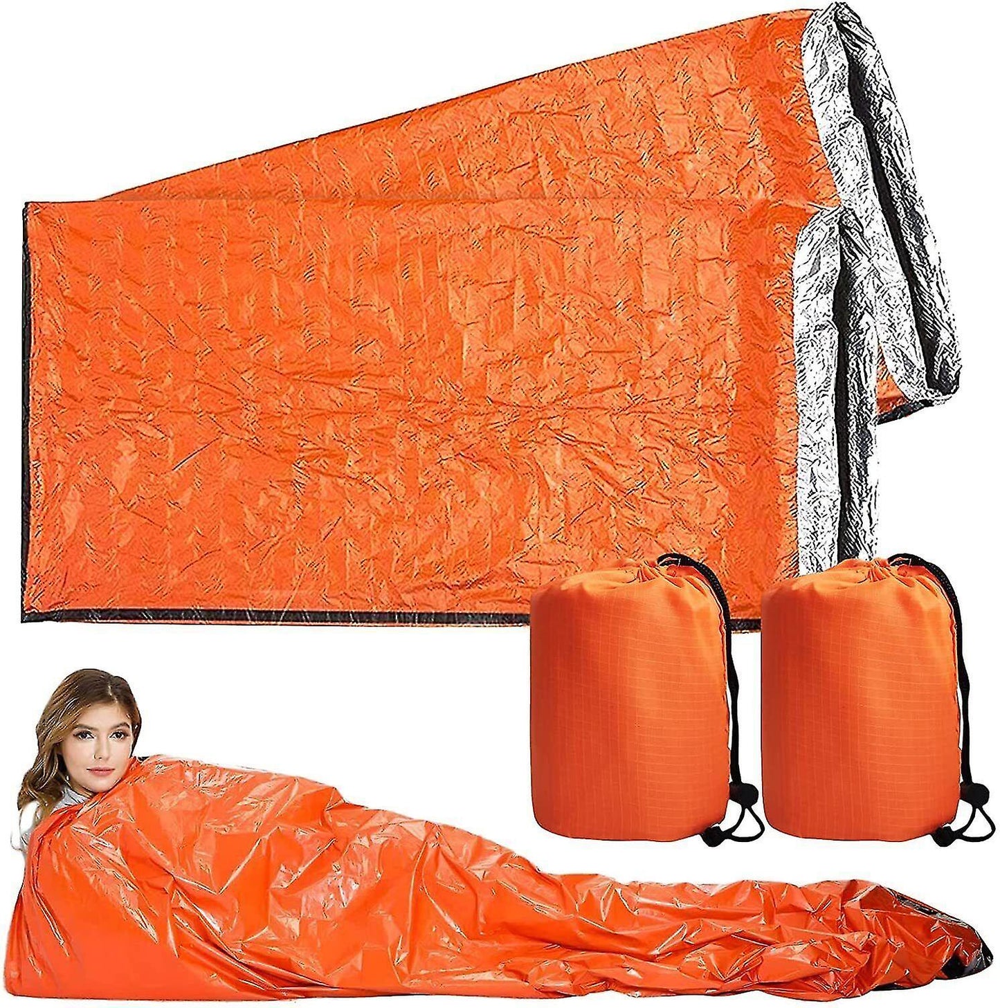 4x Outdoor Emergency Thermal Waterproof Sleeping Bag Camping Survival Bivvy Sack - Image 2