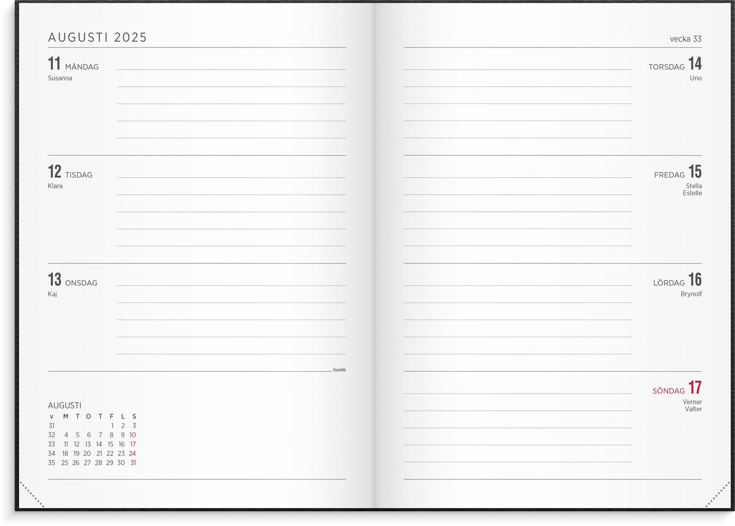 Calendar 2025 Senator A5 Vega black - Image 3
