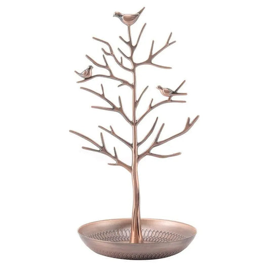 Vintage jewelry tree with 3 birds (bronze) - Image 2