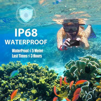Waterproof Case for iPhone 15 14 13 12 11 XR XS Max 8 7 Pro Max Compatible with iPhone RedPepper Transparent IP68 Diving Swimming Protection with Strap - Image 3