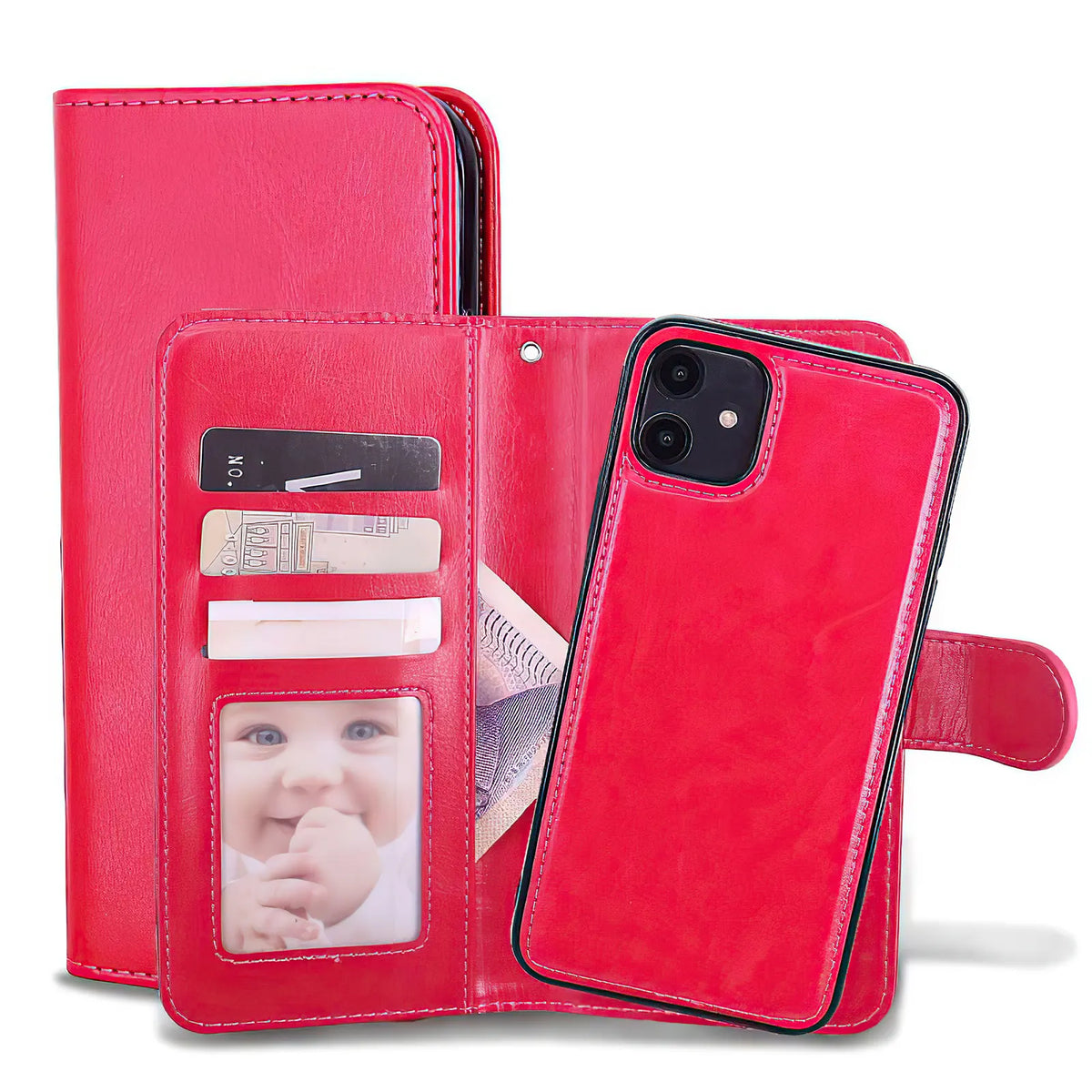 iPhone 12 - Leather Case / Protection Pink - Image 8