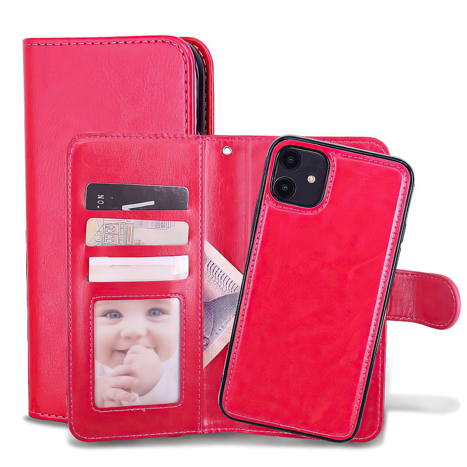 iPhone 12 - Leather Case / Protection Pink - Image 9