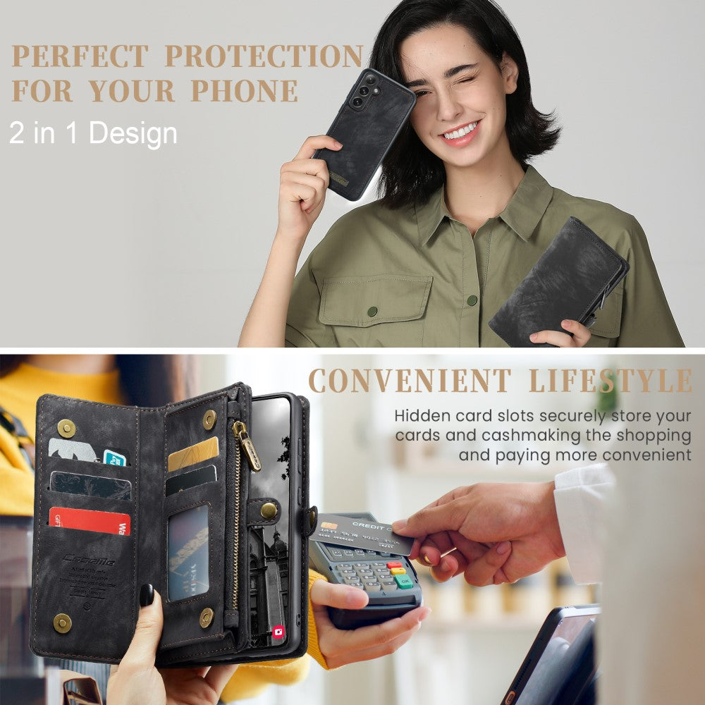 Galaxy S25 Wallet Case with Multi-Slot 2-in-1 Design Black Slim Protective Cover with Card Holder for Compatible with Samsung S25 - Image 6