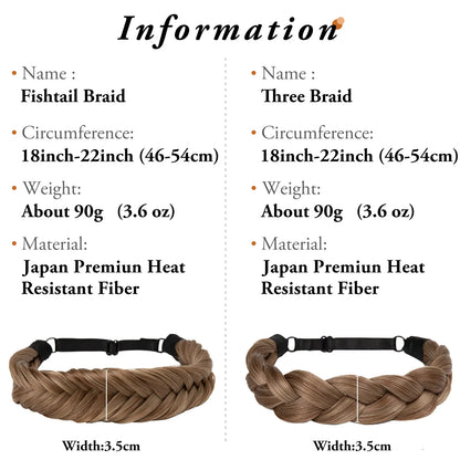 1pc Synthetic Braiding Hair with Adjustable Belt Braided Bohemian Style Women Hairstyle 10 10 Athree strand braid - Image 2