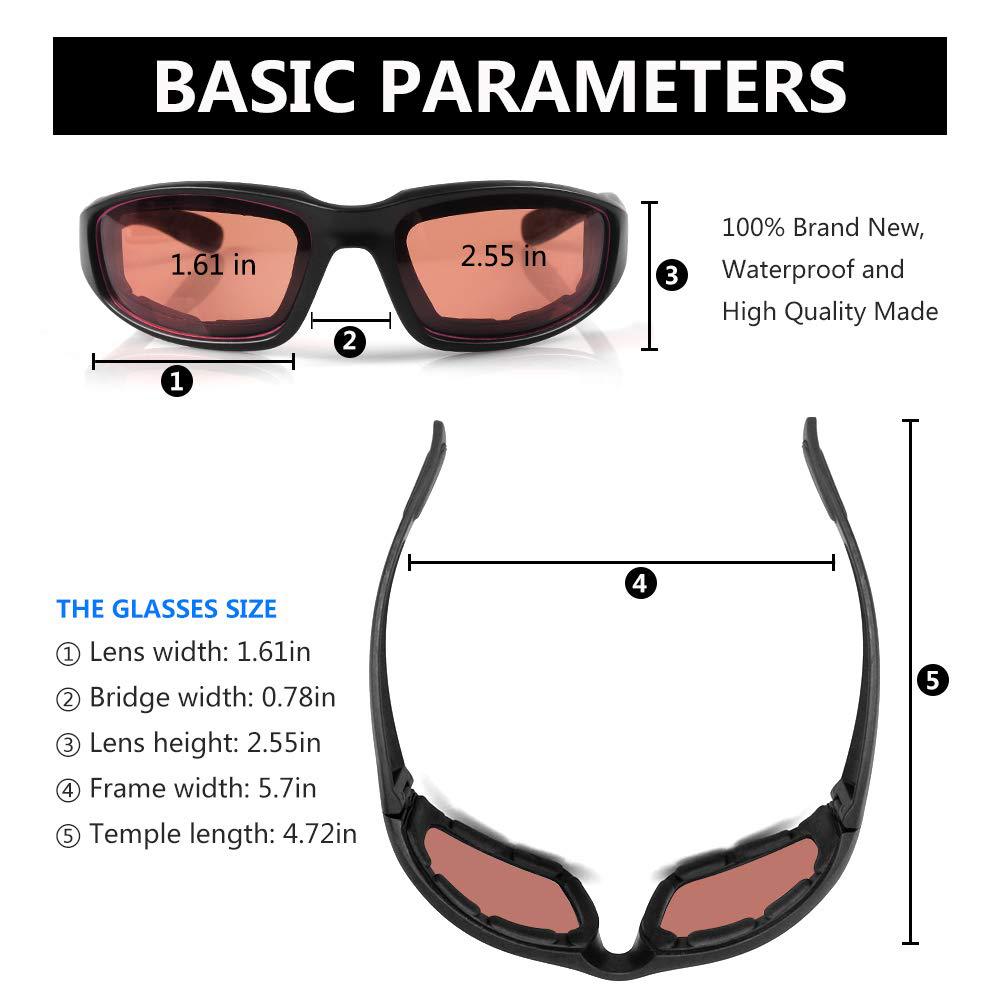 Compatible with Oral-B Cycling Glasses Windproof Desert Dustproof Sports Built-in Foam Goggles 3 Pcs - Image 3