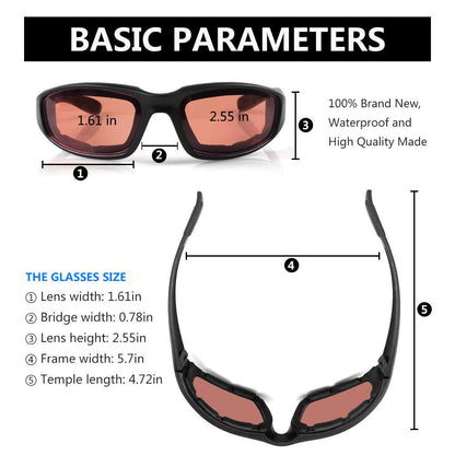 Compatible with Oral-B Cycling Glasses Windproof Desert Dustproof Sports Built-in Foam Goggles 3 Pcs - Image 3