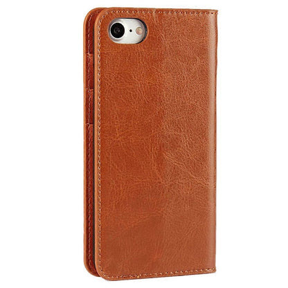 iPhone 4.7 inch Leather Flip Phone Case Compatible with iPhone SE (2020) SE (2022) 8 7 Brown - Image 3