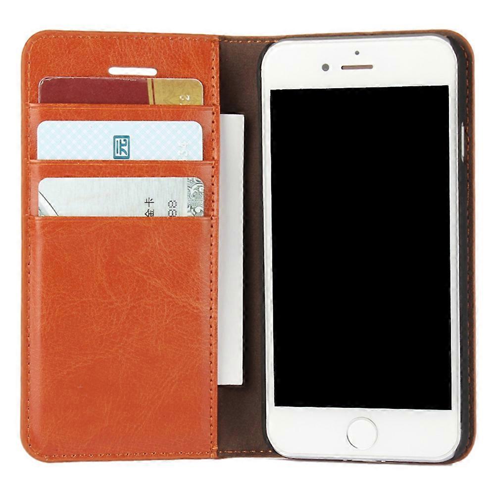 iPhone 4.7 inch Leather Flip Phone Case Compatible with iPhone SE (2020) SE (2022) 8 7 Brown - Image 5