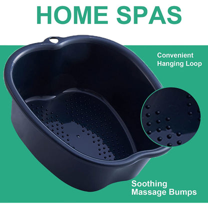Large Foot Bath Bowl Thickened Solid Plastic Foot Basin Soaking Basin Foot Bath Foot Bath Foot Therapy Healthy Detoxification Relaxation (Black) black - Image 2