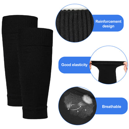 Football Socks with Shin Guards 2 Pairs Black for Children's Football Matches - Image 3
