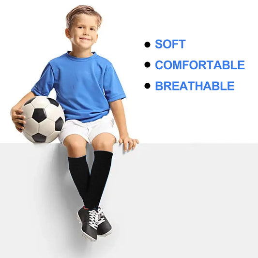 Football Socks with Shin Guards 2 Pairs Black for Children's Football Matches - Image 4