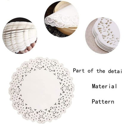White Lace Paper Cake Doilies 300 Sheets Round - Image 3