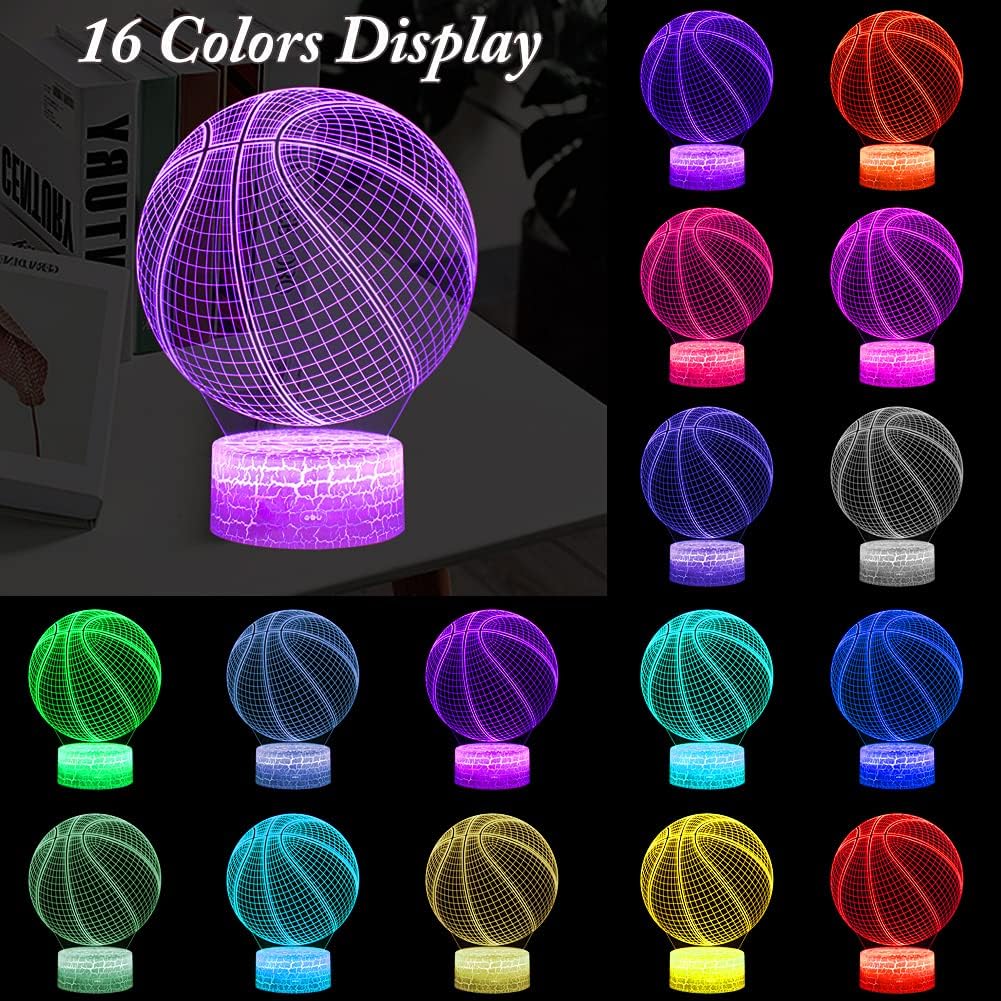 3D LED Basketball Night Light with Remote Control - Image 2