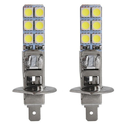 2 pcs H1 LED Headlight Bulbs Kit 6000K Super White 55W Fog Light with 12 SMD 5050 Chips - Image 3