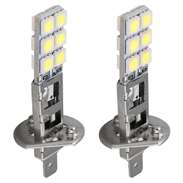 2 pcs H1 LED Headlight Bulbs Kit 6000K Super White 55W Fog Light with 12 SMD 5050 Chips - Image 5