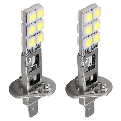 2 pcs H1 LED Headlight Bulbs Kit 6000K Super White 55W Fog Light with 12 SMD 5050 Chips - Image 5
