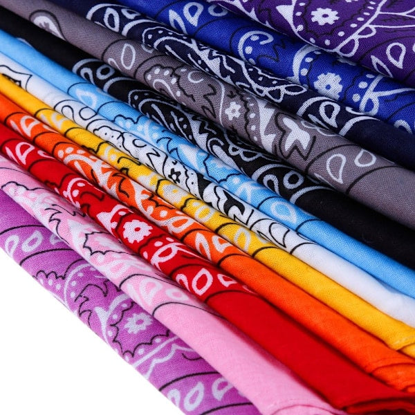 12 Pack Bandana Scarf 54x54cm Unisex Handkerchief 12 Colors - Image 2