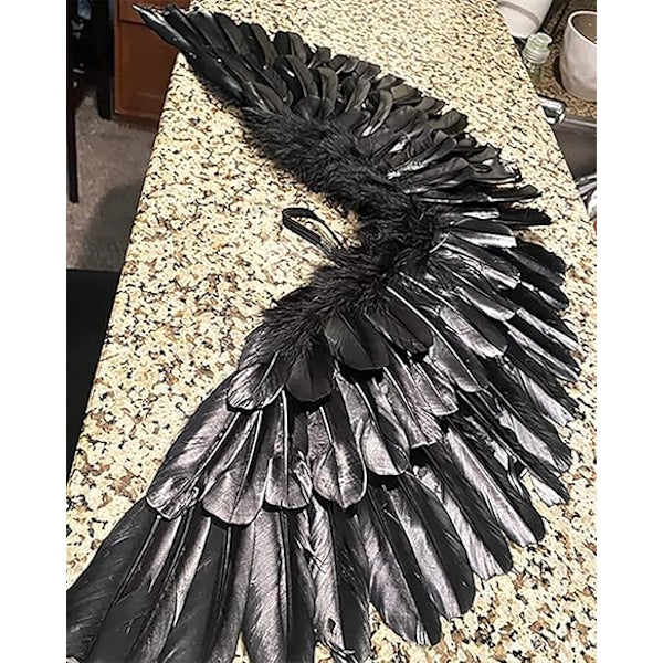 Halloween Devil Feather Wings for Kids Black Costume Accessories - Image 5