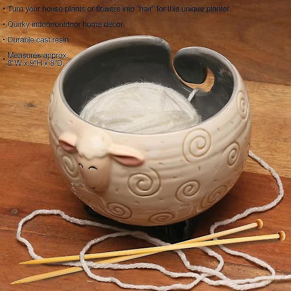 Ceramic Yarn Bowl for Knitting Holds Yarn Ball 15cm x 11cm - Image 4