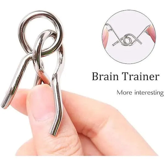 8pcs Metal Brain Teaser Puzzle Rings IQ Training Game for Kids and Adults Board Games - Image 2