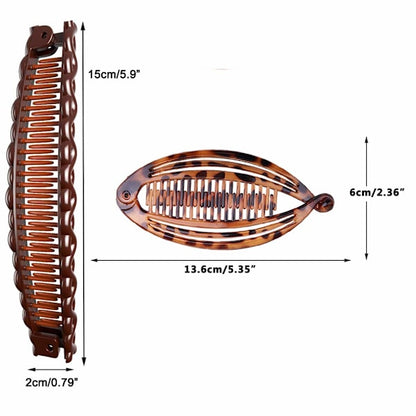 4pcs Banana Clips for Thick Hair, Vintage Fishbone Hair Clips Hair Accessories Compatible with Curly Hair - Image 2