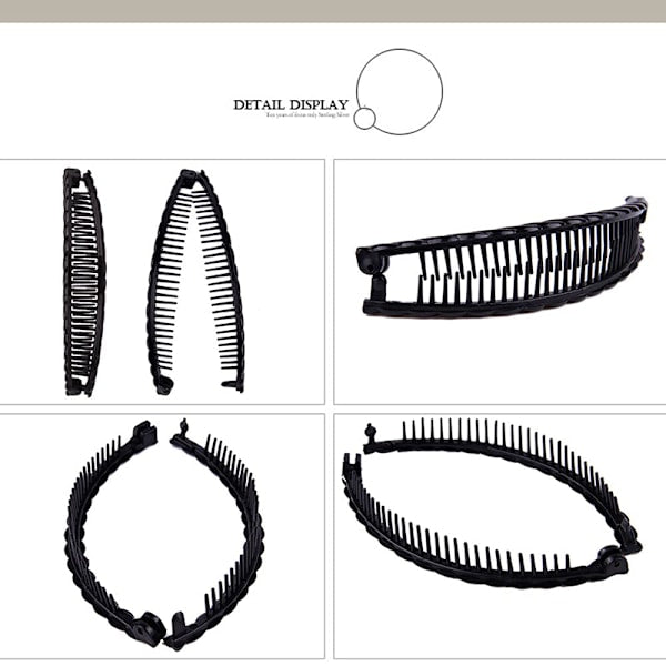 4pcs Banana Clips for Thick Hair, Vintage Fishbone Hair Clips Hair Accessories Compatible with Curly Hair - Image 4