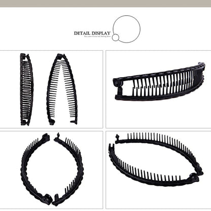 4pcs Banana Clips for Thick Hair, Vintage Fishbone Hair Clips Hair Accessories Compatible with Curly Hair - Image 4
